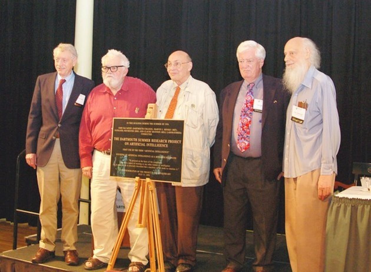 Figure 2: Enthüllung einer Gedenktafel im Darthmouth College, Quelle: (Belser „AI Conference Returns to College After 50 Yrs.“ 2006)